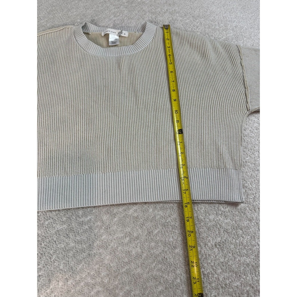 Altar D' State Womens Rib Knit Crew Neck Pullover Sweater Gray Rayon Small - Picture 5 of 6